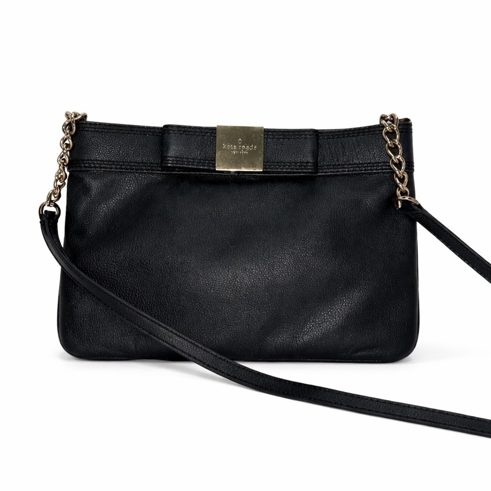 Kate Spade  Black Leather Crossbody Shoulder Bag | Chain Strap
